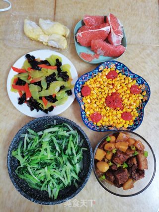 圣女果玉米粒的做法步调：7