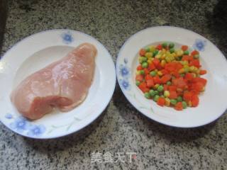 纯菜炒鸡胸肉的做法步调：1