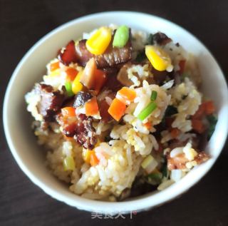 腊味花菇饭的做法步调：11