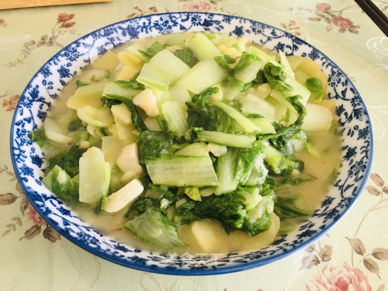 土豆泥熬小利剑菜的做法