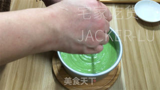 抹茶蒸蛋糕，色彩靓丽颜值下，滋味清爽，心感绵硬。的做法步调：14