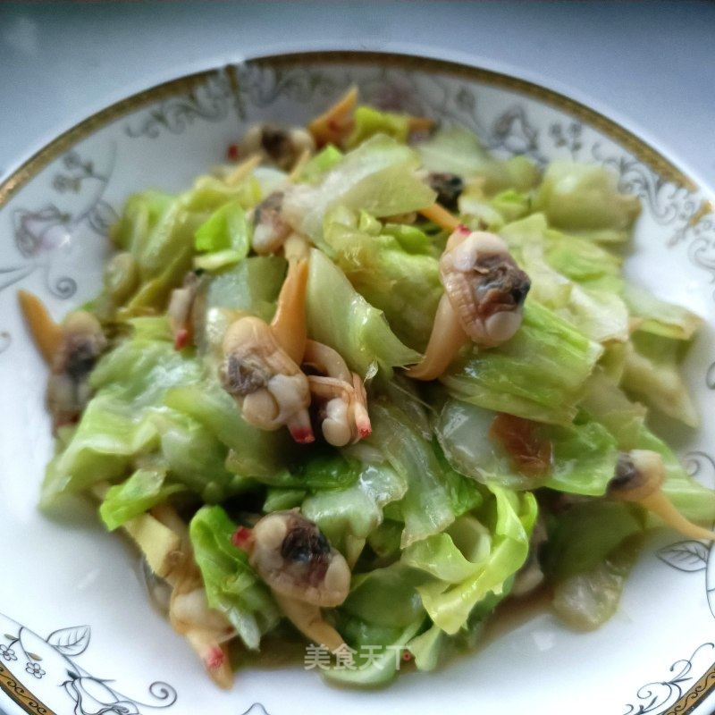 蛤蜊肉炒圆利剑菜的做法