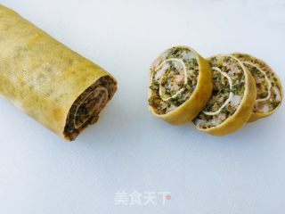 浑蒸柳蒿肉馅卷的做法步调：6