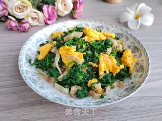 荠菜冬笋炒蛋的做法步调：7