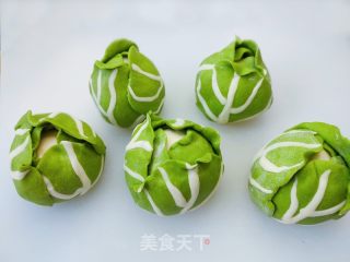 包菜豆沙包的做法步调：9