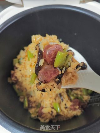 四时豆香肠焖饭的做法步调：12