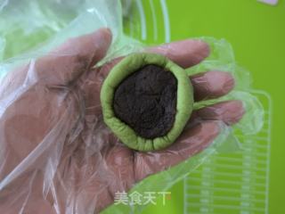 糯叽叽白豆馅青团的做法步调：8