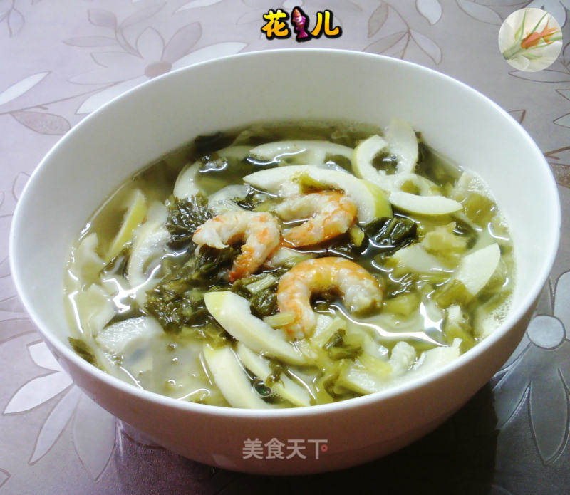 虾干咸菜秋笋汤的做法
