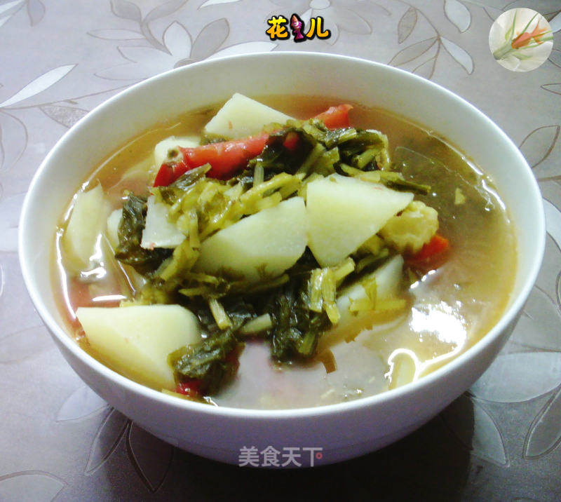 咸菜土豆艿番茄汤的做法