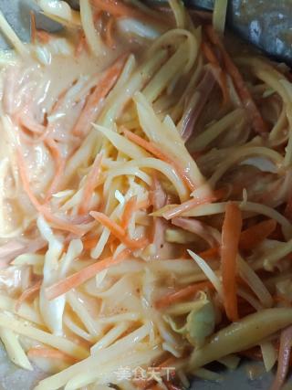 土豆丝饼的做法步调：5
