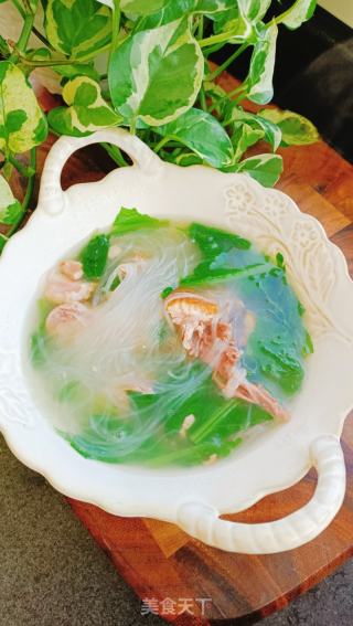 鸭架粉丝小利剑菜汤的做法步调：10
