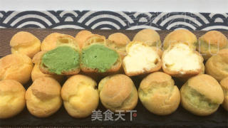 根底迷您泡芙，抹茶奶油清爽甘美，中壳酥坚，甘美奶油。的做法步调：25