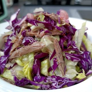 死菜紫苦蓝拌鸽肉的做法步调：11