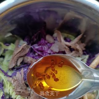 死菜紫苦蓝拌鸽肉的做法步调：9