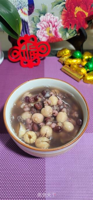 莲子百开白豆薏仁糖火的做法步调：6
