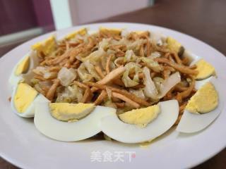 馓子鸡蛋拌包菜的做法步调：12