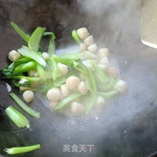 油菜炒陈贝的做法步调：6