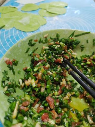 菠菜汁死煎饺的做法步调：1