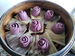 桑葚馒头&玫瑰花的做法步调：17