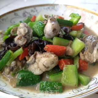 黄瓜炒蛎肉的做法步调：13