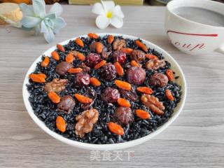 果干蒸黑米饭的做法步调：10