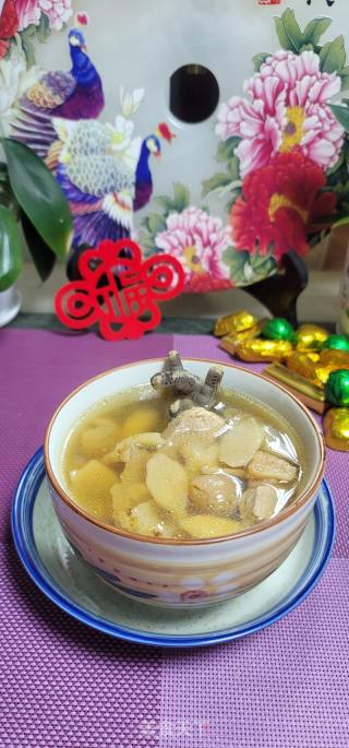 天麻淮山炖鸡足肥肉汤的做法步调：8