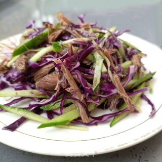 黄瓜鸽肉拌紫苦蓝的做法步调：12