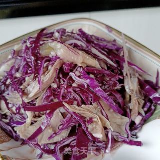 鸡腿肉拌紫苦蓝的做法步调：10