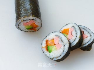 肉紧水腿蔬菜寿司的做法步调：6