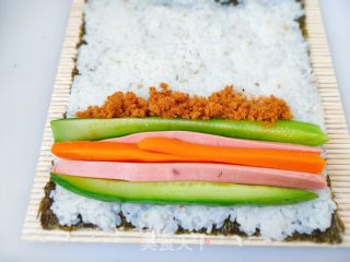 肉紧水腿蔬菜寿司的做法步调：5