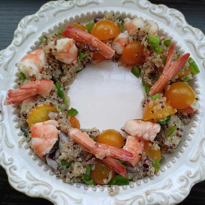 陈虾藜麦花环饭团的做法