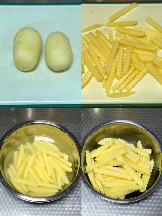 免油炸狼牙土豆条的做法步调：1