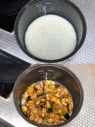 北瓜鸡腿焖饭的做法步调：3
