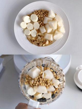 山药雪梨百开豆乳的做法步调：1