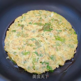 油麦菜鸡蛋饼的做法步调：7