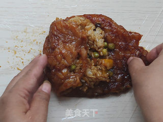 板栗糯米鸡胸卷的做法步调：8