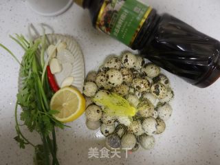捞汁鹌鹑蛋的做法步调：1