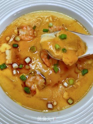 虾仁豆腐蒸蛋的做法步调：14