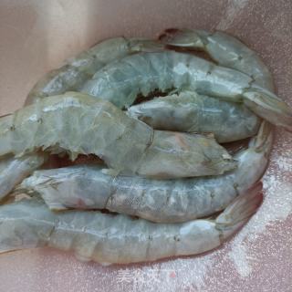 乌芽菜炒利剑虾的做法步调：2