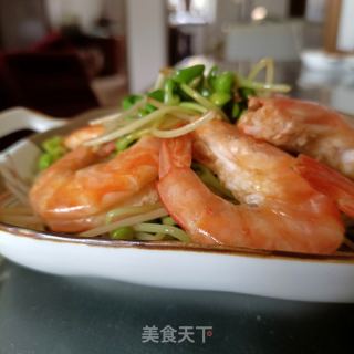 乌芽菜炒利剑虾的做法步调：8