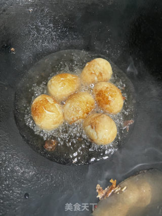 皋比鸡蛋白烧肉的做法步调：6