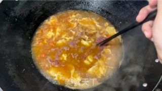 番茄鸡蛋牛肉里的做法步调：16