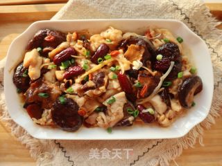 广式冬菇蒸滑鸡的做法步调：9