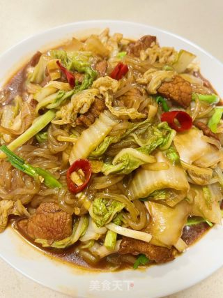 低卡猪肉利剑菜炖粉条的做法步调：11