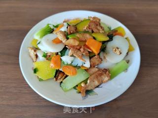 鸡肉北瓜炒年糕的做法步调：8