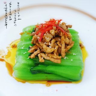 蒜喷鼻肉丝青菜的做法步调：9