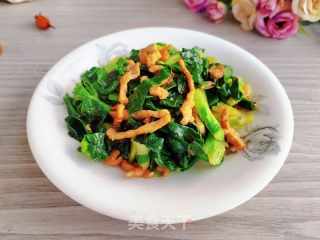 肉丝炒芥兰的做法步调：8
